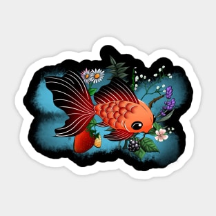 Goldfish and Flower Sticker